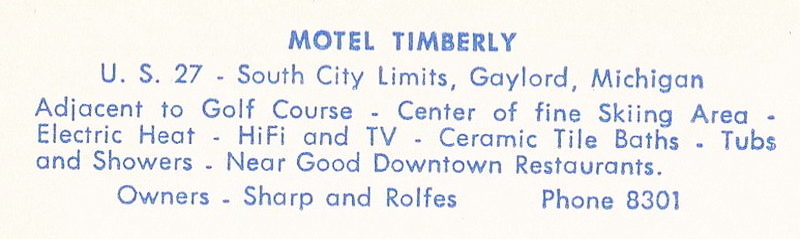 Timberly Motel (Motel Timberly) - Postcard (newer photo)